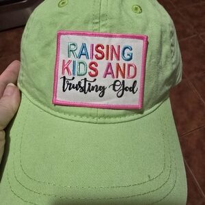 Green Cap with Colorful Embroidery